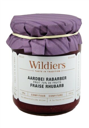 Wildiers - aardbei-rabarber confituur 70% fruit 285g